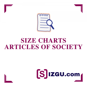 Size Charts Articles of Society