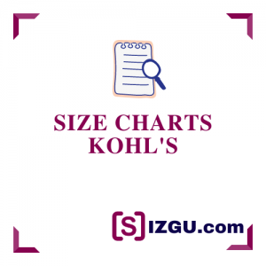 Size Charts Kohl's