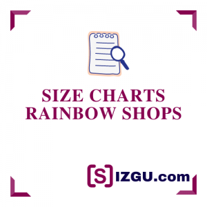 Size Charts Rainbow Shops